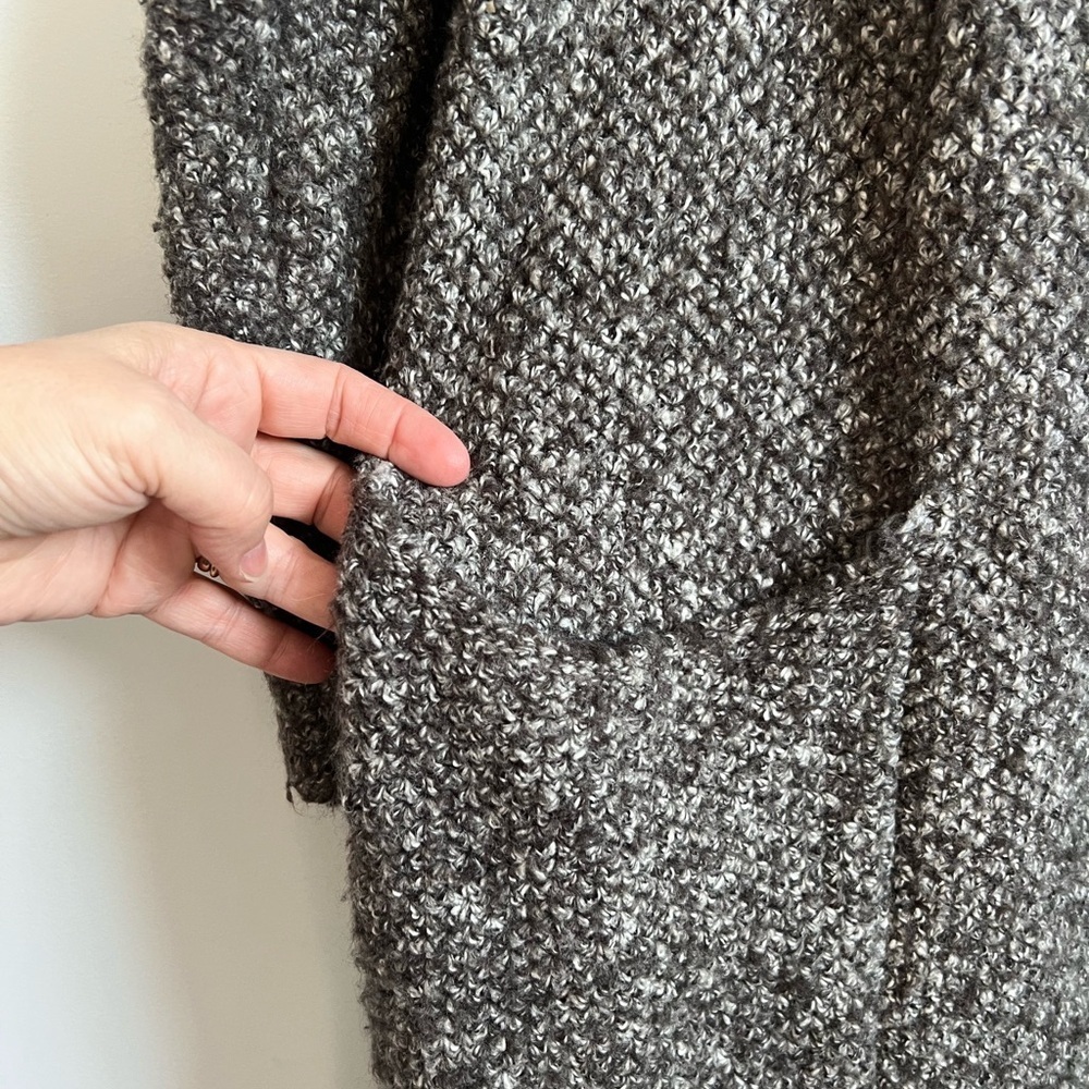 Zara Knit Gray Marled Duster Sweater Coat Women’s Size Small - Picture 4 of 8